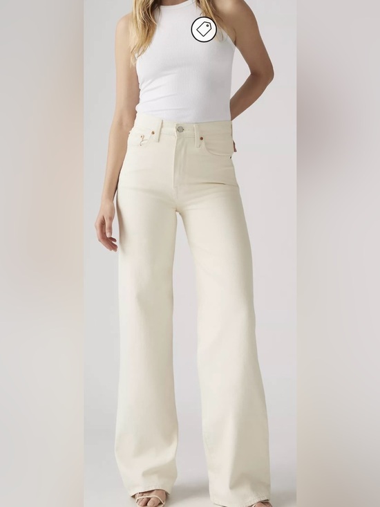 Levi's Denim - Levi's Cream Wide-Leg Jeans